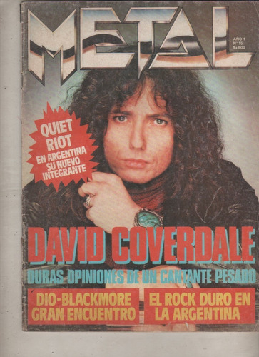 Revista * Metal * Nº 15 Año 1985 - D Coverdale - Blackmore