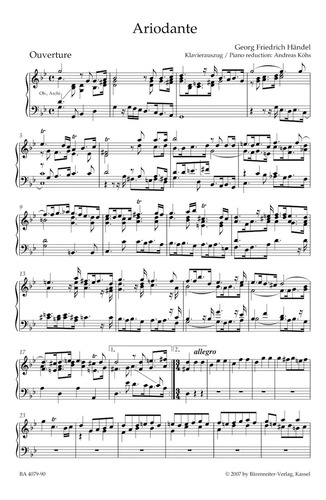 G.f. Handel: Ariodante, Opera In Tre Atti, Hwv 33, Vocal Sco