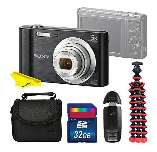 Imagen 1 de 4 de Sony Cyber Shot Dsc W800   camara Digital Negro Kit Ag