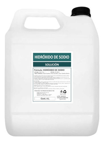 Hidróxido De Sodio Solución Soda Caustica 4l