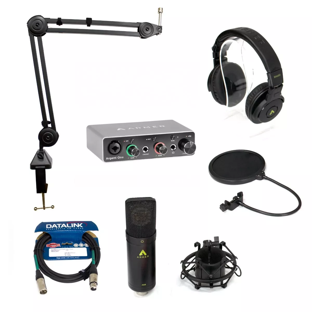 Kit Homestudio Capitol Mic A68 + Fone Sh450