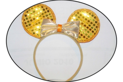20 Diadema Minnie Mouse Dorado Moño Oro Fiesta Batucada Boda