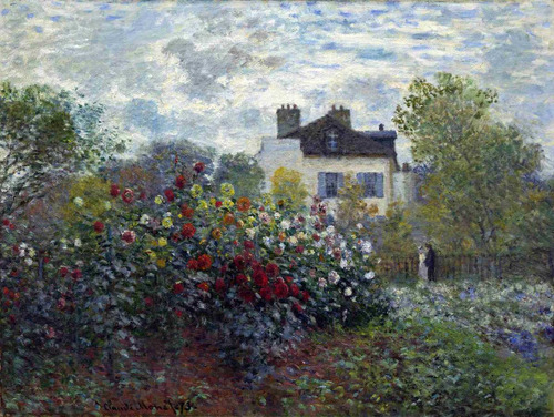 Lienzo Tela Claude Monet Casa Jardín Argenteuil Arte 75 X 50
