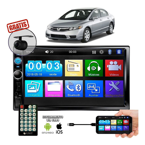 Central Multimidia Camera Bluetooth Civic 2007 A 2011