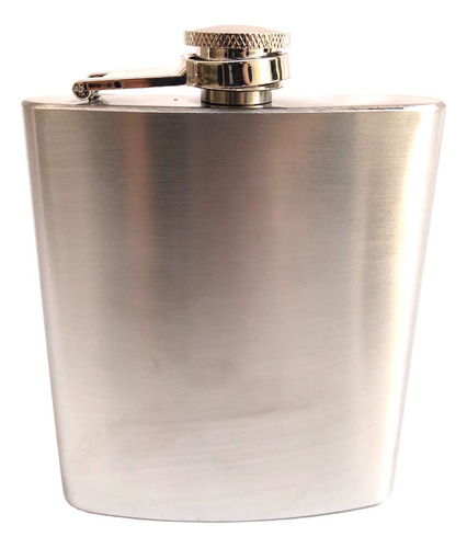 Kit Porta Uisque Inox + Capa Couro Com Alça P/ Prender Cinto Cor Preto Bordado Mangalarga