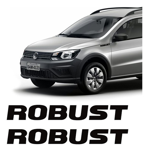 Par Adesivos Emblema Lateral Robust Saveiro Volkwagen Preto 