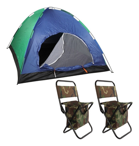 Carpa Camping Iglu Para 6 Personas + 2 Sillas Plegables 