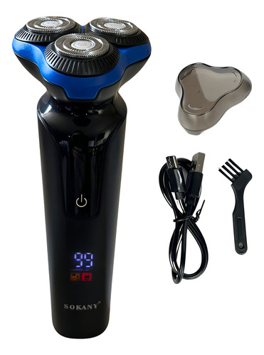Barbeador Elétrico Recarregável 1200mah Profissional Sokany Cor Preto