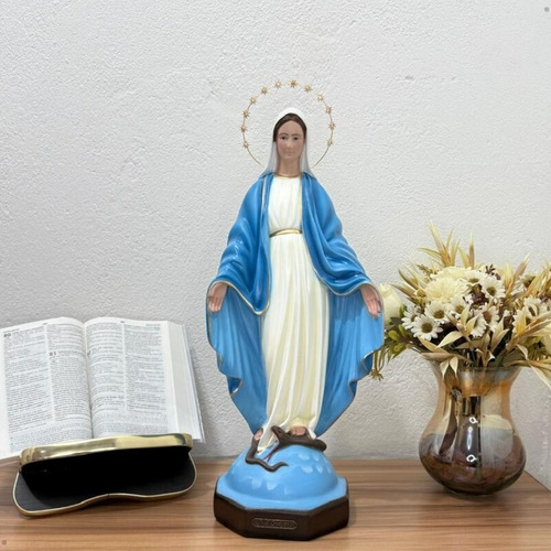 Nossa Senhora Das Graças Resina Com Auréola Folheada 50cm