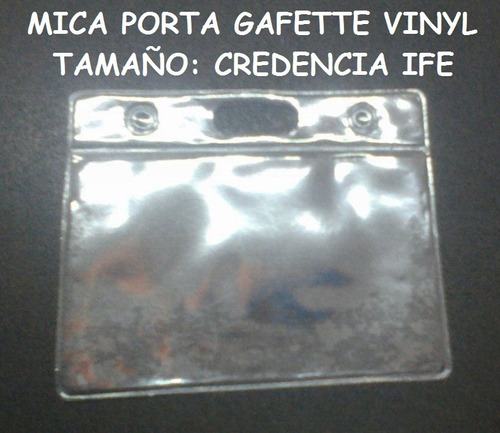Mica Porta Gafete Vinil Tamaño Ife Lote 1000 Pieza Con Envio