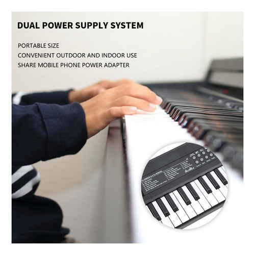 Imagen 6 de 10 de Teclado Eléctrico Piano 37 Teclas Instrumento Musical Infant