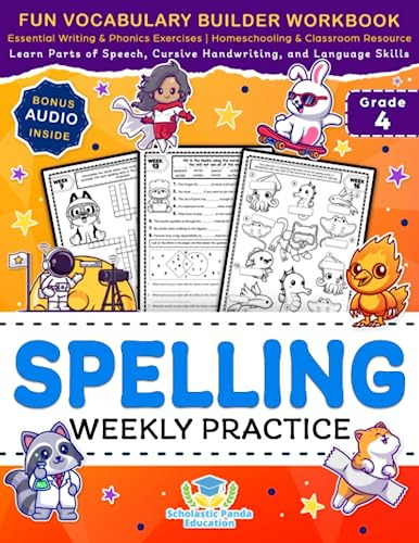 Book : Spelling Weekly Practice For 4th Grade Fun Vocabular
