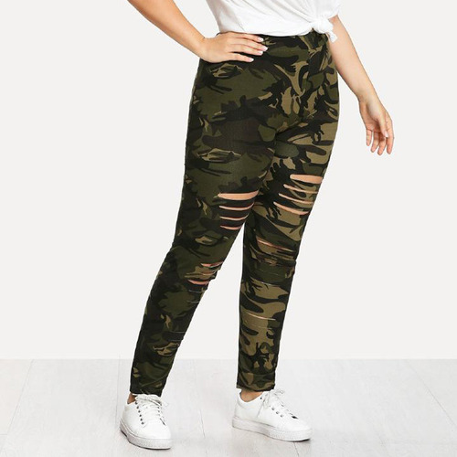 Leggings Deportivos De Camuflaje Para Mujer, Talla Grande, A