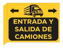 Comprar Cartel Bifaz Chapa Entrada Salida Vehículos Camiones 30x40