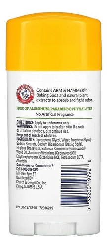 Desodorante Arm & Hammer Essentials Mujer Unscented 24 Hr