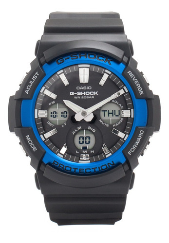 Reloj G-shock Gas-100b-1a2dr Hombre Análogo-digital 100% O. Color de la correa Negro Color del fondo Negro y azul