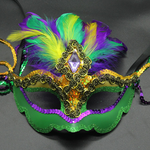 Máscara De Mardi Gras, Máscara Facial, Plumas, Carnaval, Ven
