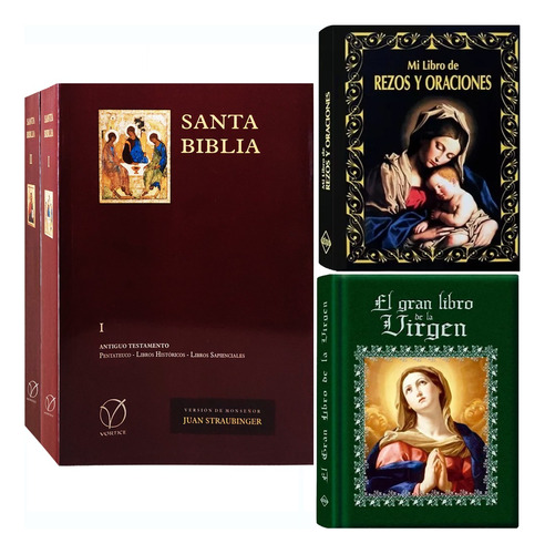 Santa Biblia Straubinger + Virgen María + Rezos Y Oraciones