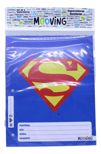 Separadores Carpeta N3 Escolares Batman Heroes Dc Superman