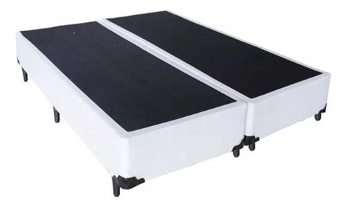 Base Box Casal Bipartido Corino Branco 138x188 Blindado