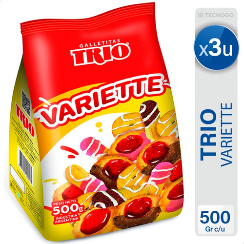 Galletitas Trio Variette Galletas Dulces Mix - Pack X3 Unid