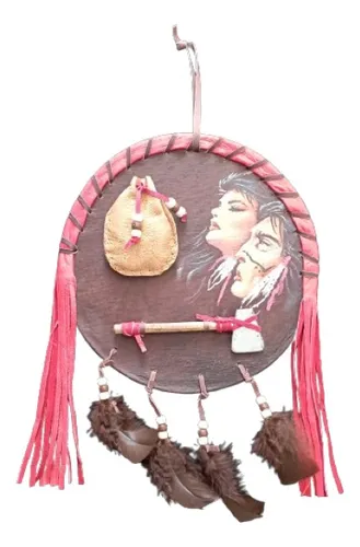 comprar Atrapasueños De Indios Pintado En Piel 100% Natural.