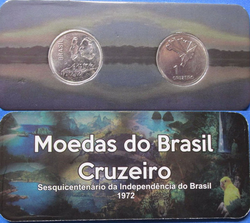 Cartela 2 Moedas 150 Anos Independência 1972 Frete Incluído 