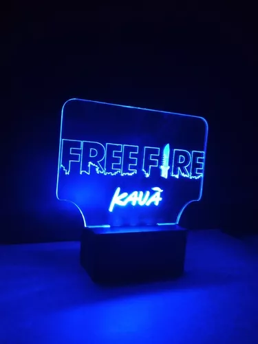 Luminária Free Fire Freefire LED única Com Nome Personalizado