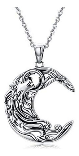 Collar - S925 Sterling Silver Wolf Pendant Necklace For Wome
