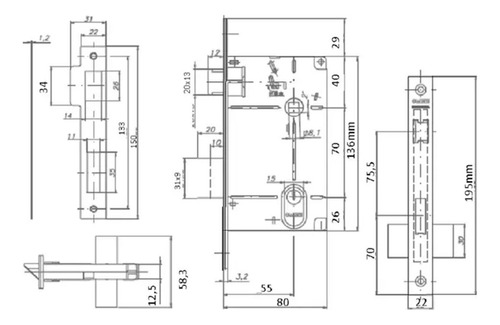 Fechadura Interna 6236 Zamak St2-55 323in Cromado La Fonte