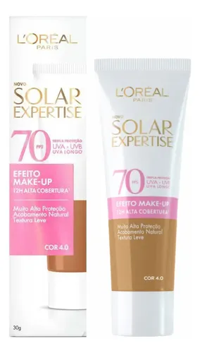 Protetor Solar Facial com Cor FPS 70 Alta Cobertura - L'Oréal Paris Solar Expertise Efeito Make Up 30g