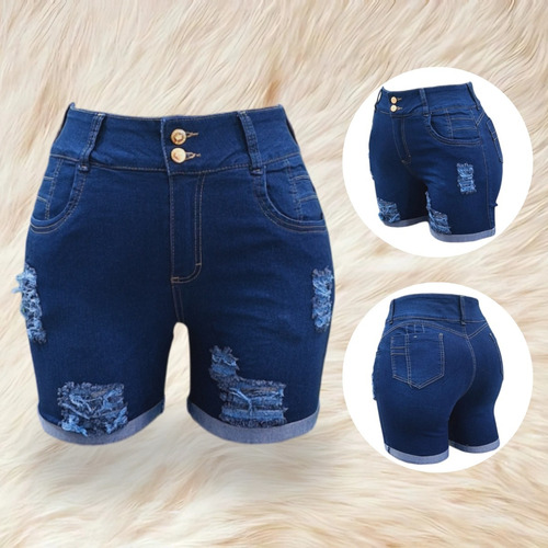 Short Mujer Mezclilla Bermuda Talla Extra Jeans Coral