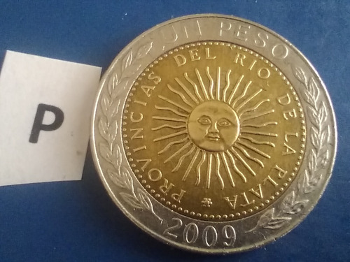 Moneda Valor De Un Peso Argentino Del Año 2009 1 Peso 2009 (Usado)