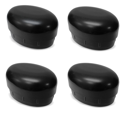 Ponteira Estribo Plataforma Oval Oblongo Gtnox Preto 4 Peças