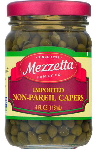 Mezzetta Alcaparras Sin Pareil, Gourmet Importado, 4 Onzas