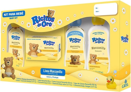 Kit De Regalo Para Bebé Ricitos De Oro Manzanilla 4 Piezas