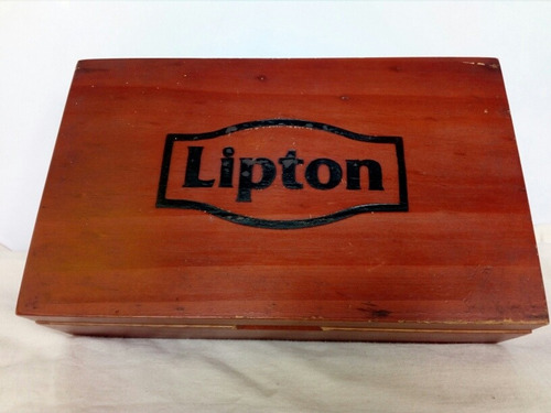 Caja De Te Lipton De Madera ,con Reparticiones(antigua)