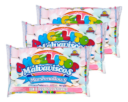 Dulces Masmelos De Colores Guandy Angelito 150 G X 3 Uds