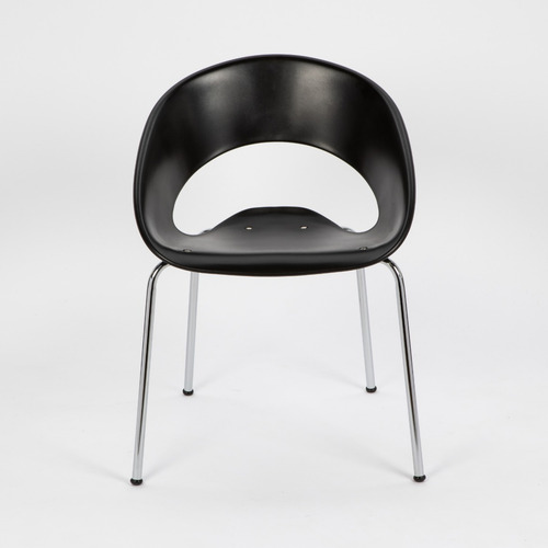 Imagen 5 de 7 de Silla Diseño One Apilable Plástico Alto Impacto Base Cromada