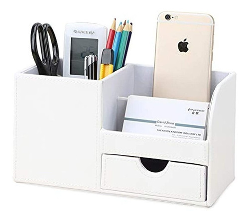 Caja Organizadora Multifuncion De Piel Para Escritorio, Org