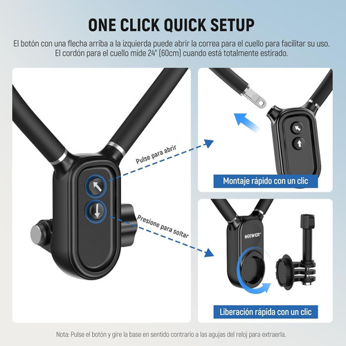 Neewer Soporte De Cuello Magnético Para Cámara Gopro Celular
