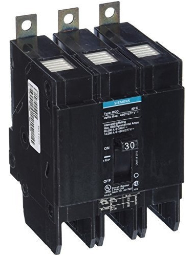 Siemens Bqd330 30 Amperios Tripolar 480y / 277v Ac 14kaic Pe