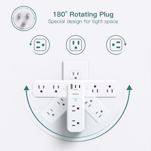 Extensor De Salida De Pared 6 Salidas 3 Puertos Usb Mmg
