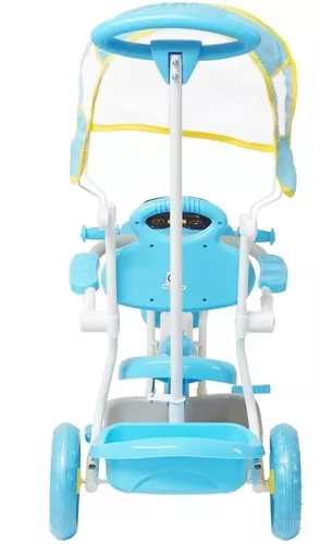 Triciclo Motoca Infantil Passeio Empurrador Pedal Som Verde