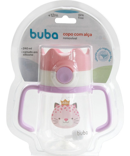 Imagem 4 de 5 de Copo De Transição Infantil Com Canudo Tampa Alça Água Buba