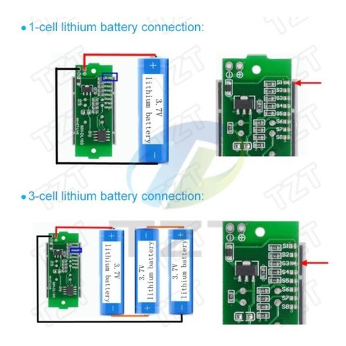 Imagen 3 de 4 de Indicador Led De Carga De Batería De Litio De 1s A 8s.