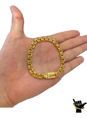 Pulseira Friso 8mm - Banhada A Ouro 18k