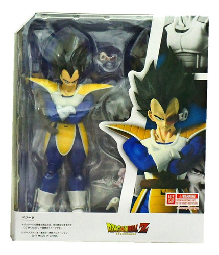 Boneco De Ação Dragon Ball Shf Vegeta Black Hair Battle Suit