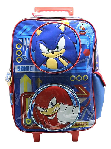 Mochila Con Carro 18 Pulgadas Sonic Vs Knuckles Cresko