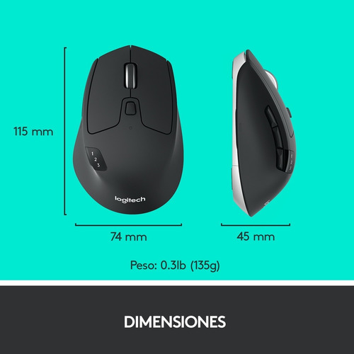 Imagen 7 de 10 de Mouse Multi-dispositivo Logitech M720 / Bluetooth + 2.4ghz